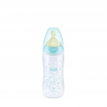 ШИШЕ НУК FC TEMPERATURE CONTROL С КАУЧУКОВ БИБЕРОН 0-6 месеца размер S 300 мл. / NUK FIRST CHOICE BOTTLE TEMPERATURE CONTROL WITH RUBBER TEAT 0-6 months size S 300 ml 