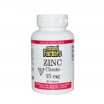 НАТУРАЛ ФАКТОРС ЦИНК таблетки 15 мг. 90 броя / NATURAL FACTORS ZINC 