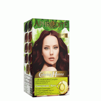 ОЦВЕТЯВАЩА КЪНА 5 БУРГУНДИ АФРОДИТА 50 гр. / AFRODITA COLORING HENNA 5 BURGUNDY RED