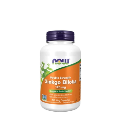 НАУ ФУДС ГИНКО БИЛОБА капсули 120 мг. 200 броя / NOW FOODS GINKGO BILOBA