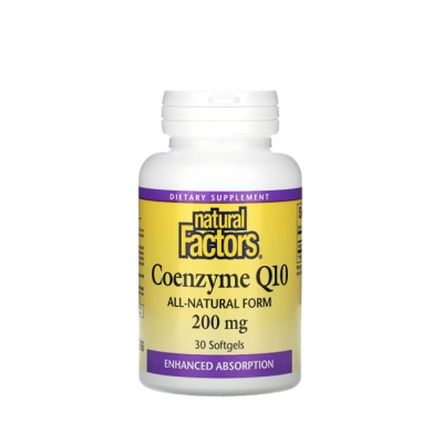 НАТУРАЛ ФАКТОРС КОЕНЗИМ Q10 капсули 200 мг. 30 броя / NATURAL FACTORS COENZYME Q10
