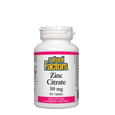НАТУРАЛ ФАКТОРС ЦИНК таблетки 50 мг. 90 капсули / NATURAL FACTORS ZINK CITRATE