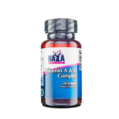 ХАЯ ЛАБС ВИТАМИН А И ВИТАМИН Д КОМПЛЕКС софтгел капсули 100 броя / HAYA LABS VITAMIN A & VITAMIN D COMPLEX