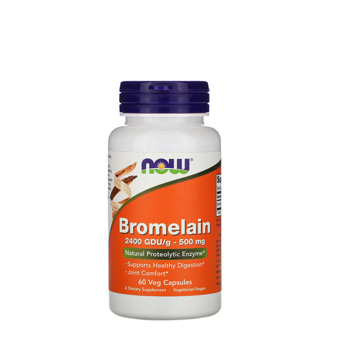 НАУ ФУДС БРОМЕЛАЙН капсули 500 мг. 60 броя / NOW FOODS BROMELAIN ...