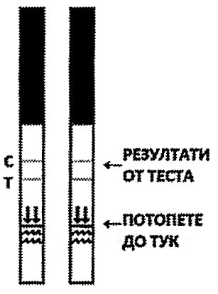 Инструкции за използване на тест лентите.
