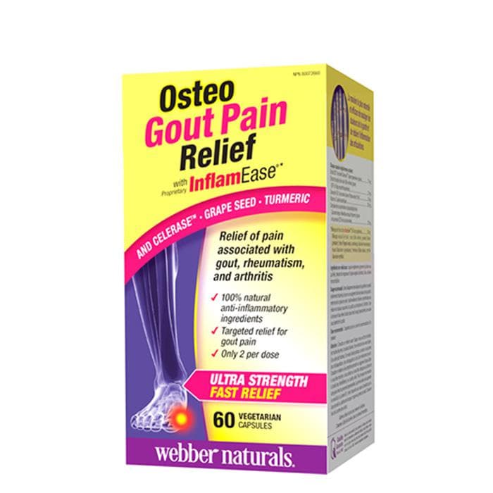 ОСТЕО ПЕЙН РЕЛИЙФ капсули 60 броя / WEBBER NATURALS OSTEO GOUT PAIN ...