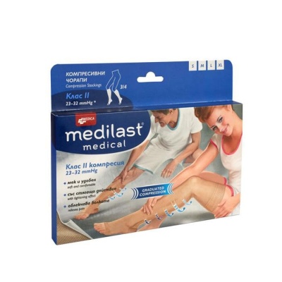 КОМПРЕСИВЕН ЧОРАП КЛАС II 3/4 размер L / MEDILAST MEDICAL COMPRESSION SOCK CLASS II 3/4 size L