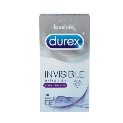ПРЕЗЕРВАТИВИ ДЮРЕКС INVISIBLE ЕКСТРА ТЪНКИ / DUREX INVISIBLE EXTRA THIN LUBRICATED CONDOMS