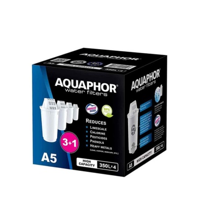 АКВАФОР СМЕНЯЕМ ФИЛТЪР ЗА ПРЕЧИСТВАНЕ НА ВОДА А 5 350 литра 4 броя / AQUAPHOR REPLACEMENT WATER FILTER А5