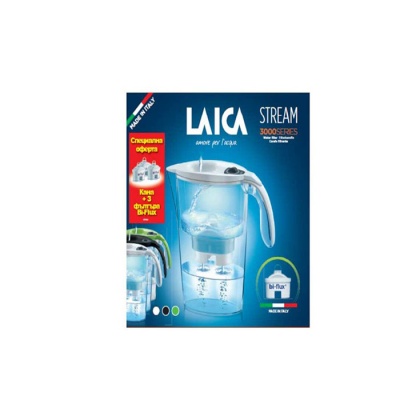 ЛАЙКА КАНА СТРИЙМ + ФИЛТЪР  БИ ФЛУКС 3 броя / LAICA WATER FILTER JUG STREAM + FILTER BI FLUX