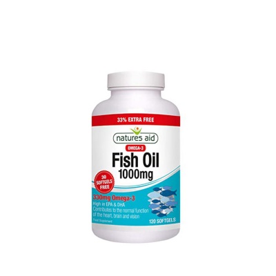 РИБЕНО МАСЛО капсули 1000 мг. 120 броя / NATURES AID FISH OIL