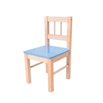 ДЪРВЕНО СТОЛЧЕ-СИНЬО БИГДЖИГС BJ251 / BIGJIGS TOYS WOODEN CHAIR BLUE BJ251