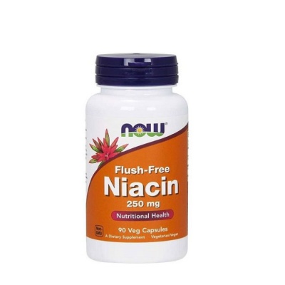 НАУ ФУДС НИАЦИН ФЛАШ ФРИЙ капсули 250 мг. 90 броя / NOW FOODS FLUSH-FREE NIACIN