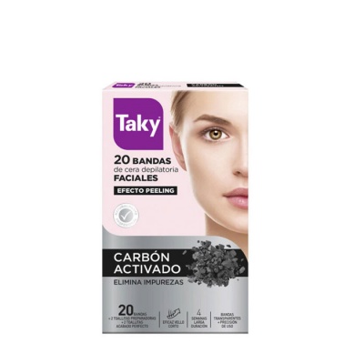 ДЕПИЛИРАЩИ ЛЕНТИ ЗА ЛИЦЕ С АКТИВЕН ВЪГЛЕН 20 броя / TAKY DEPILATING TAPES FOR FACE WITH ACTIVATED CARBON