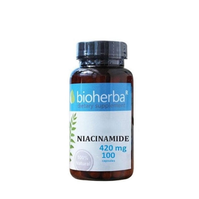 БИОХЕРБА НИАЦИНАМИД капсули 420 мг. 100 броя / BIOHERBA NIACINAMIDE