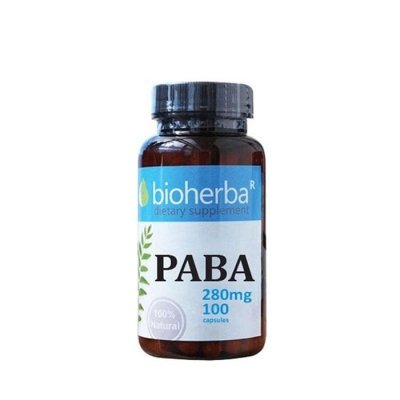 БИОХЕРБА ПАРААМИНОБЕНЗОЕНА КИСЕЛИНА (ПАБА) капсули 280 мг. 100 броя / BIOHERBA PABA