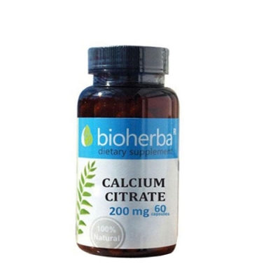 БИОХЕРБА КАЛЦИЕВ ЦИТРАТ капсули 200 мг. 60 броя / BIOHERBA CALCIUM CITRATE