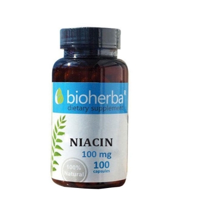 БИОХЕРБА ВИТАМИН B3 НИАЦИН капсули 100 мг. 100 броя / BIOHERBA VITAMIN B3 NIACIN