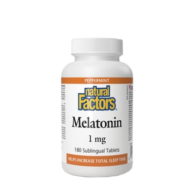 НАТУРАЛ ФАКТОРС МЕЛАТОНИН сублингвални таблетки 1 мг. 180 броя / NATURAL FACTORS MELATONIN 