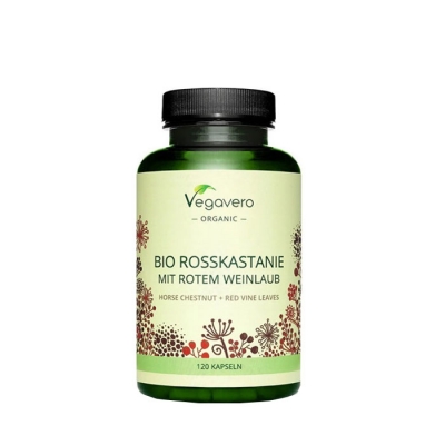 ДИВ КЕСТЕН И ЧЕРВЕНИ ЛОЗОВИ ЛИСТА БИО ВЕГАВЕРО капсули 120 броя / VEGAVERO HORSE CHESTNUT WITH RED VINE LEAVES BIO