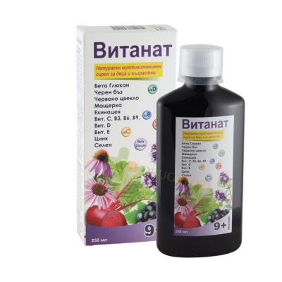 ВИТАНАТ МУЛТИВИТАМИНЕН СИРОП ЗА ДЕЦА И ВЪЗРАСТНИ 250 мл / HERBA FLORA VITANAT CHILDREN AND ADULTS MULTIVITAMIN SYRUP