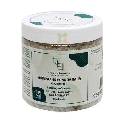 НАТУРАЛНИ СОЛИ ЗА ВАНА С РОЗМАРИН 600 г / ORENDA BEAUTY NATURAL BATH SALTS ROSMARINUS