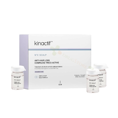 АМПУЛИ ПРОТИВ КОСОПАД KINACTIF № 8 SCALP 6 мл 10 броя / KIN COSMETICS KINACTIF № 8 SCALP ANTI-HAIR LOSS COMPLEX TRICO-ACTIVE