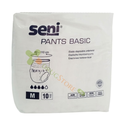 ПРЕДПАЗНО БЕЛЬО ЗА ВЪЗРАСТНИ СЕНИ BASIC M 10 броя / SENI BASIC  ELASTIC DISPOSABLE UNDERWEAR M 