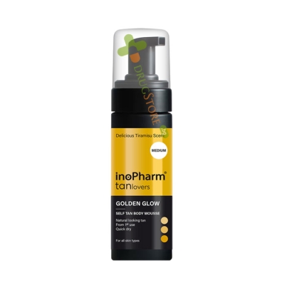 ИНОФАРМ АВТОБРОНЗИРАЩА МУС-ПЯНА ЗА ТЯЛО МЕДИУМ 150 мл / RUBELLA INOPHARM SELF TAN BODY MOUSSE GOLDEN GLOW
