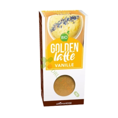 ЗЛАТНО ЛАТЕ С КУРКУМА И ВАНИЛИЯ разтворима напитка на прах 60 г / AROMANDISE GOLDEN LATTE VANILLA