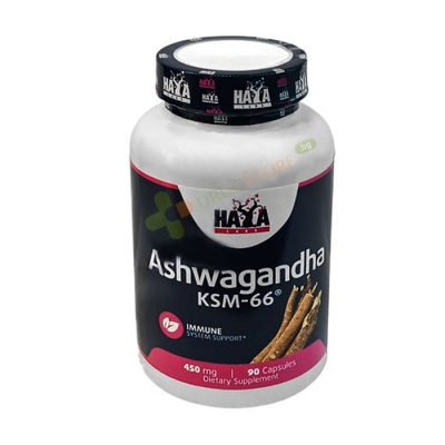 ХАЯ ЛАБС АШВАГАНДА KSM-66 капсули 90 броя / HAYA LABS ASHWAGANDHA KSM-66