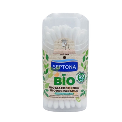 СЕПТОНА БИОРАЗГРАДИМИ ТУПФИ КУТИЯ 50 броя / AROMA BIODEGRADABLE COTTON BUDS SEPTONA