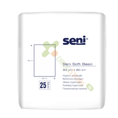ЧАРШАФИ СЕНИ СОФТ БЕЙСИК 90 см / 60 см 25 броя / SENI SOFT BASIC UNDERPADS 90 cm / 60 cm