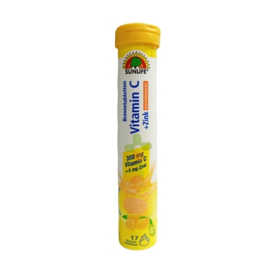 РАЗТВОРИМ ВИТАМИН C + ЦИНК ефервесцентни таблетки 17 броя / SUNLIFE VITAMIN C + ZINC effervescent tablets 