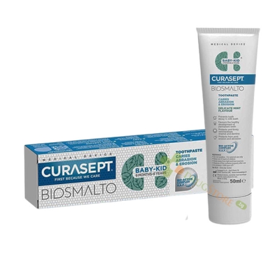 ПАСТА ЗА ЗЪБИ BIOSMALTO ЗА ДЕЦА 6 м - 6 г МЕНТА 50 мл / CURASEPT BABY KID TOOTHPASTE MINT FLAVOUR 6 months - 6 years