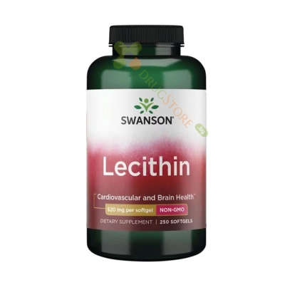 СУОНСЪН ЛЕЦИТИН БЕЗ ГМО капсули 250 мг 250 броя / SWANSON LECITIN NON-GMO 