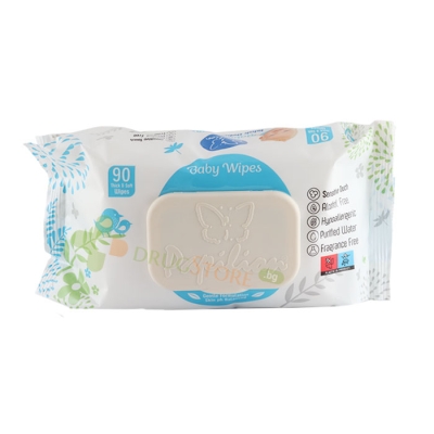 БЕБЕШКИ МОКРИ КЪРПИ ПАПИЛИОН НЕЖНА ФОРМУЛА 90 броя / PAPILION BABY WIPES GENTLE FORMULATION
