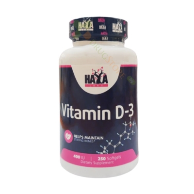 ХАЯ ЛАБС ВИТАМИН D3 капсули 400 IU 250 броя / HAYA LABS VITAMIN D3 