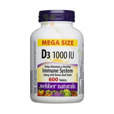 ВИТАМИН D3 таблетки 1000 IU 600 броя / WEBBER NATURALS  VITAMIN D3 tablets 1000 IU 