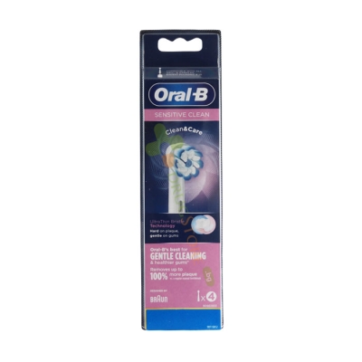 НАКРАЙНИК ЗА ЕЛЕКТРИЧЕСКА ЧЕТКА ЗА ЗЪБИ ОРАЛ-Б SENSITIV CLEAN EB 60-4 4 броя / PROCTER & GAMBLE ORAL-B SENSITIVE CLEAN EB 60-4 BRUSH HEADS 
