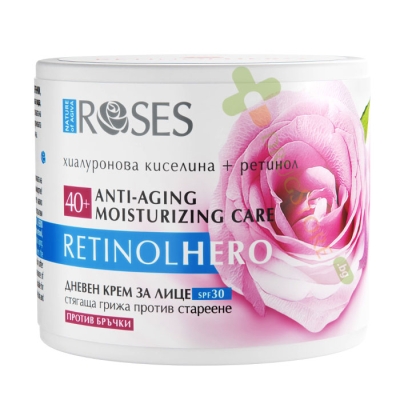 ДНЕВЕН КРЕМ ЗА ЛИЦЕ ROSES РЕТИНОЛ ХИРОУ 40+ SPF30 50 мл / NATURE OF AGIVA ROSES RETINOL HERO ANTI-AGE DAY FACE CREAM SPF30 