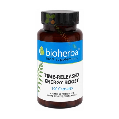 БИОХЕРБА ЕНЕРГИЙНА БОМБА + ВИТАМИН B12 капсули 100 броя / BIOHERBA TIME-RELEASED ENERGY BOOST + VITAMIN B12 