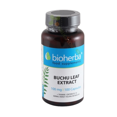БИОХЕРБА БУЧУ ЛИСТ + ТИАМИН капсули 100 мг 100 броя / BIOHERBA BUCHU LEAF + THIAMINE 