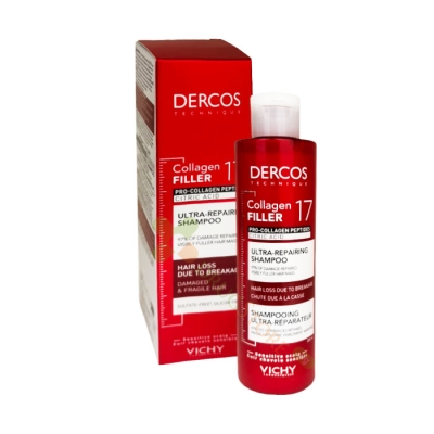 ВИШИ DERCOS COLLAGEN 17 FILLER УЛТРА ВЪЗСТАНОВЯВАЩ ШАМПОАН 200 мл / VICHY DERCOS COLLAGEN 17 FILLER ULTRA REPAIRING SHAMPOO 