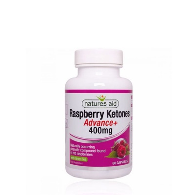 МАЛИНОВИ КЕТОНИ + ЗЕЛЕН ЧАЙ  капсули 60 броя / NATURES AID RASPBERRY KETONES ADVANCE + WITH GREEN TEA