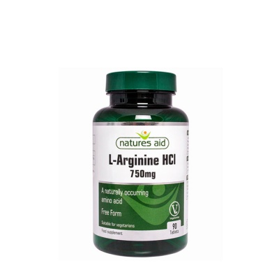 L-АРГИНИН таблетки 750 мг. 90 броя / NATURES AID L - ARGININ