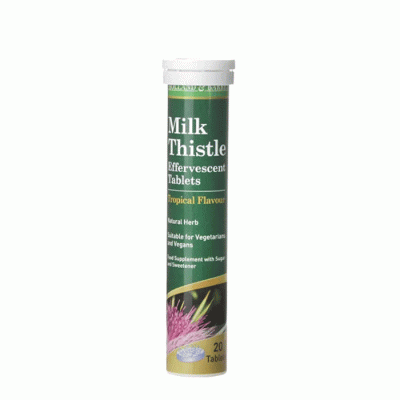 БЯЛ ТРЪН ефервесцентни таблетки 20 броя / HOLLAND & BARRETT MILK THISTLE