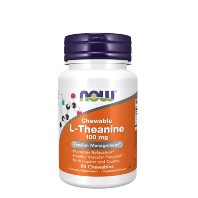 НАУ ФУДС L - ТЕАНИН дъвчащи таблетки 100 мг. 90 броя / NOW FOODS L - THEANINE