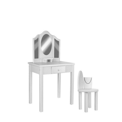 БЯЛА ДЪРВЕНА ДЕТСКА ТОАЛЕТКА С 3 ОГЛЕДАЛА ИСО KRU11286 / ISO WHITE WOODEN CHILDRENS TOILET WITH 3 MIRRORS KRU11286