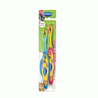 ЧЕТКА ЗА ЗЪБИ АСТЕРА ДУО ЕКСТРА СОФТ 2 броя / ASTERA KIDS DUO PACK EXTRA SOFT TOOTHBRUSH